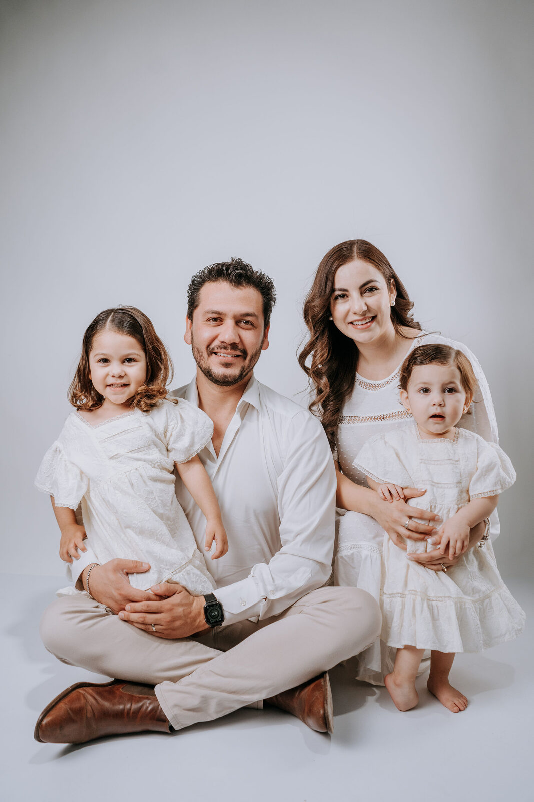 Familia durante su sesión de fotografía